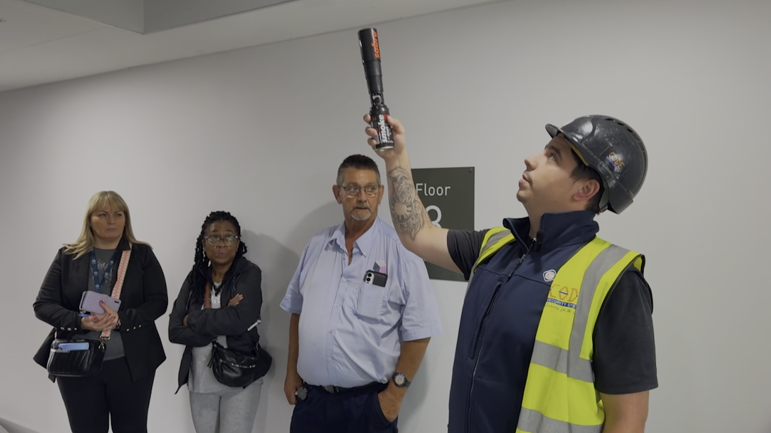 Clarion team watching the smoke alarm detection